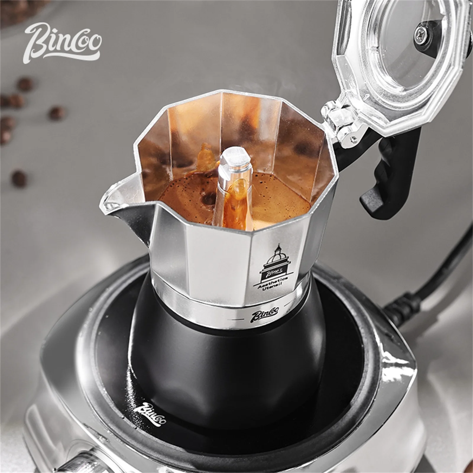 BINCOO Double Valve Moka Pot，E - Moka Pot Stove review and price