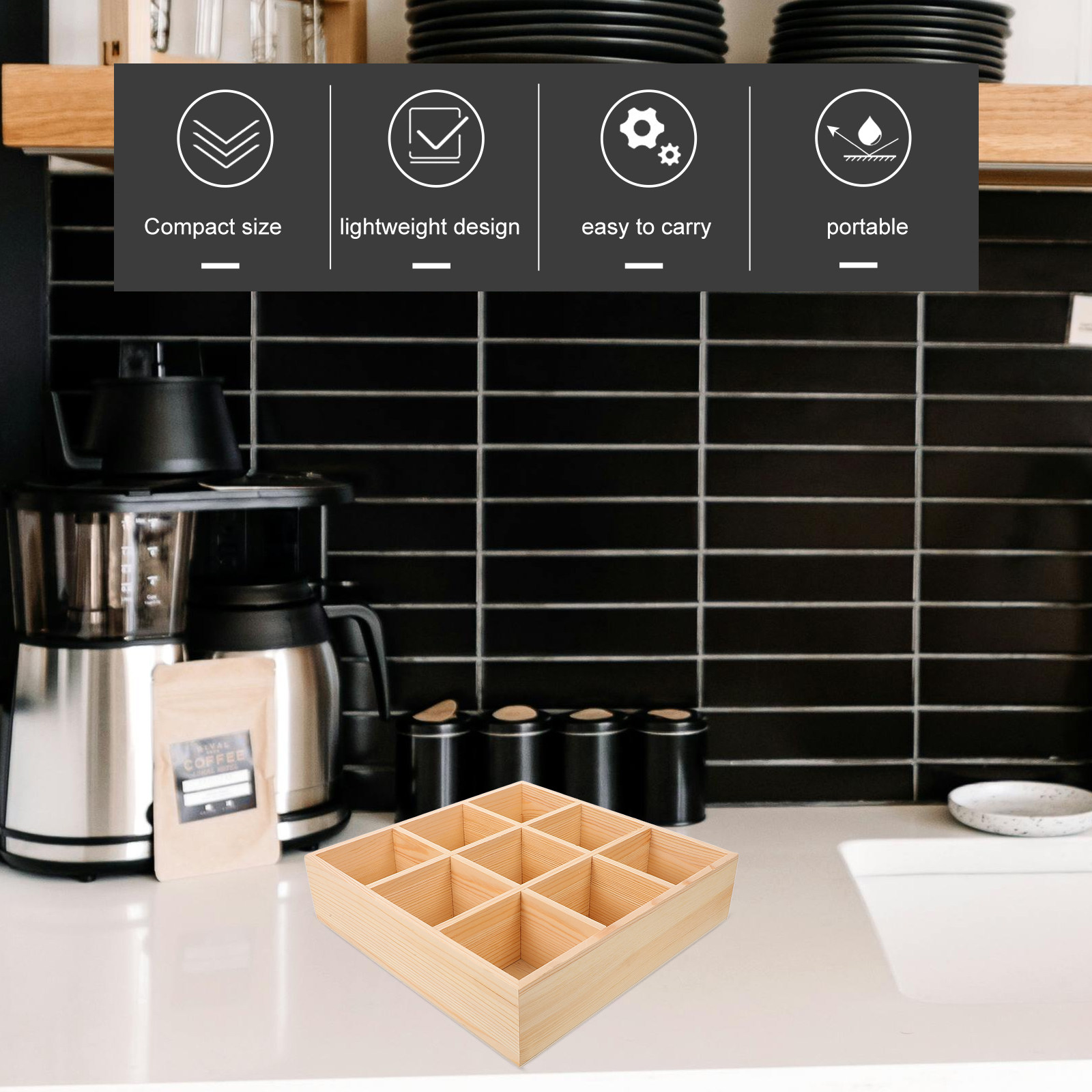 Natural Wood Tea Bag Holder Bo - Coffee Tea Sugar review and price